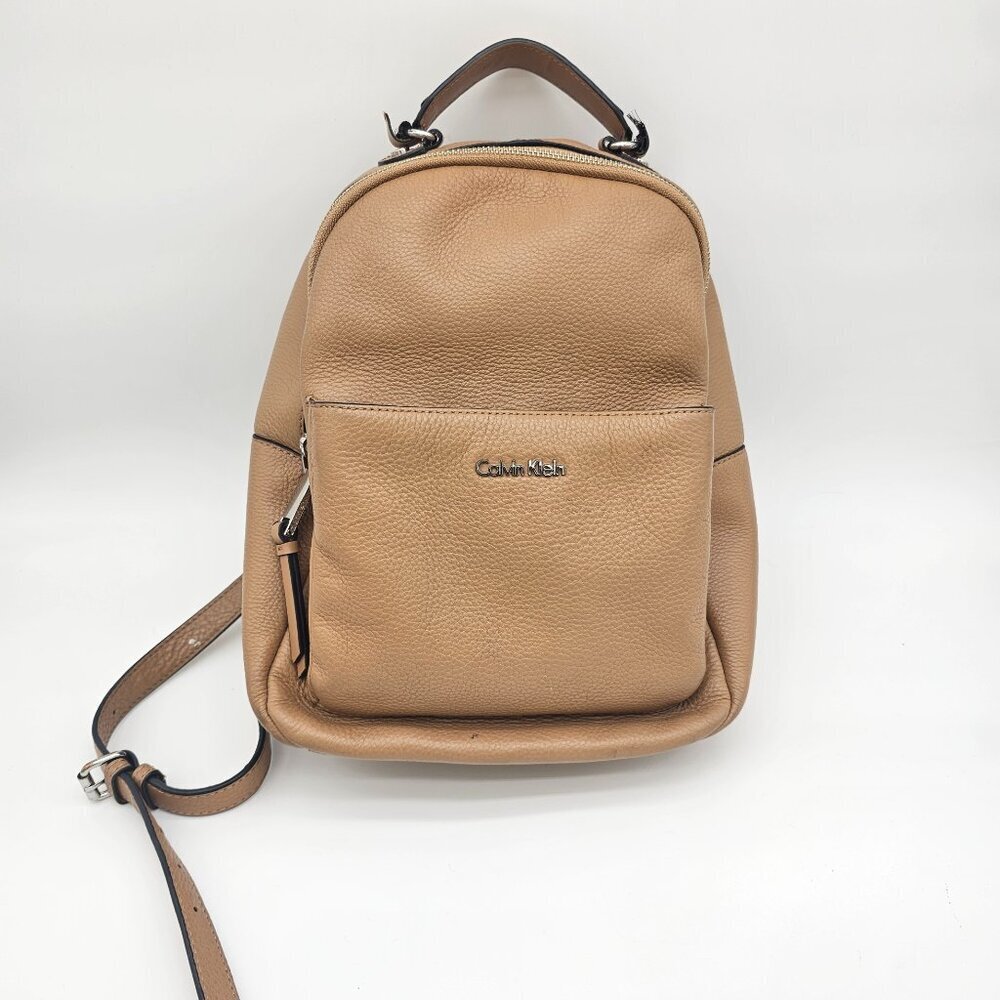 Calvin Klein Pebble Leather Small Backpack Tan – Repair Needed